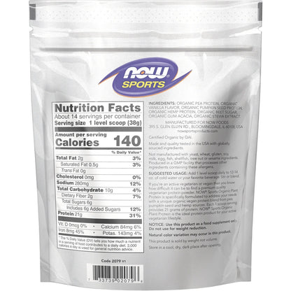 Organic Plant Protein Powder - Creamy Vanilla