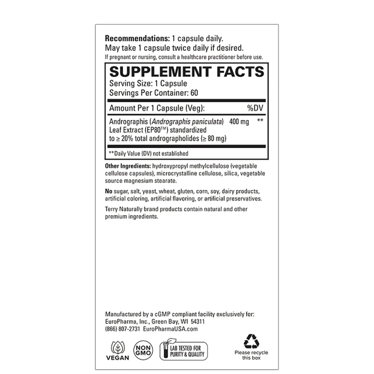 Andrographis EP80 Extra Strength