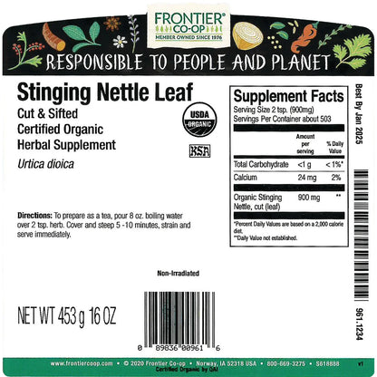 Organic Stinging Nettle Leaf - Cut & Sifted