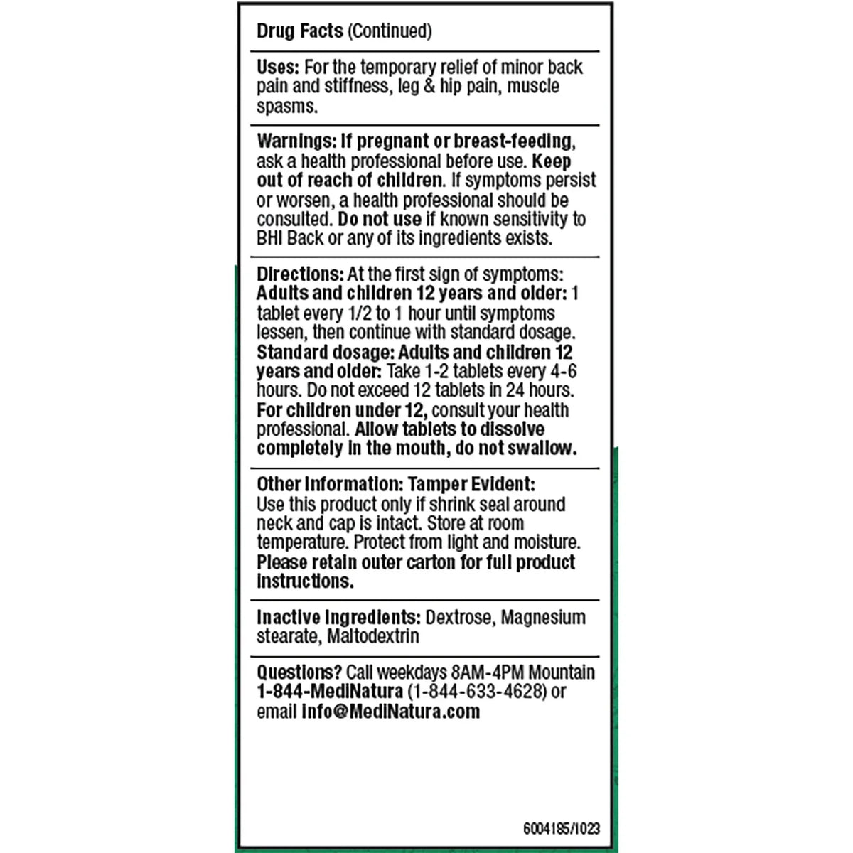BHI Back Pain Relief Tablets