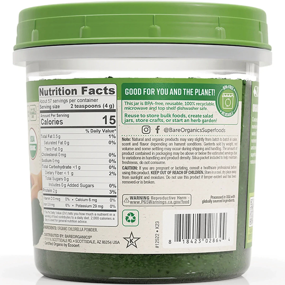 Organic Chlorella (Cracked Cell Wall) Powder