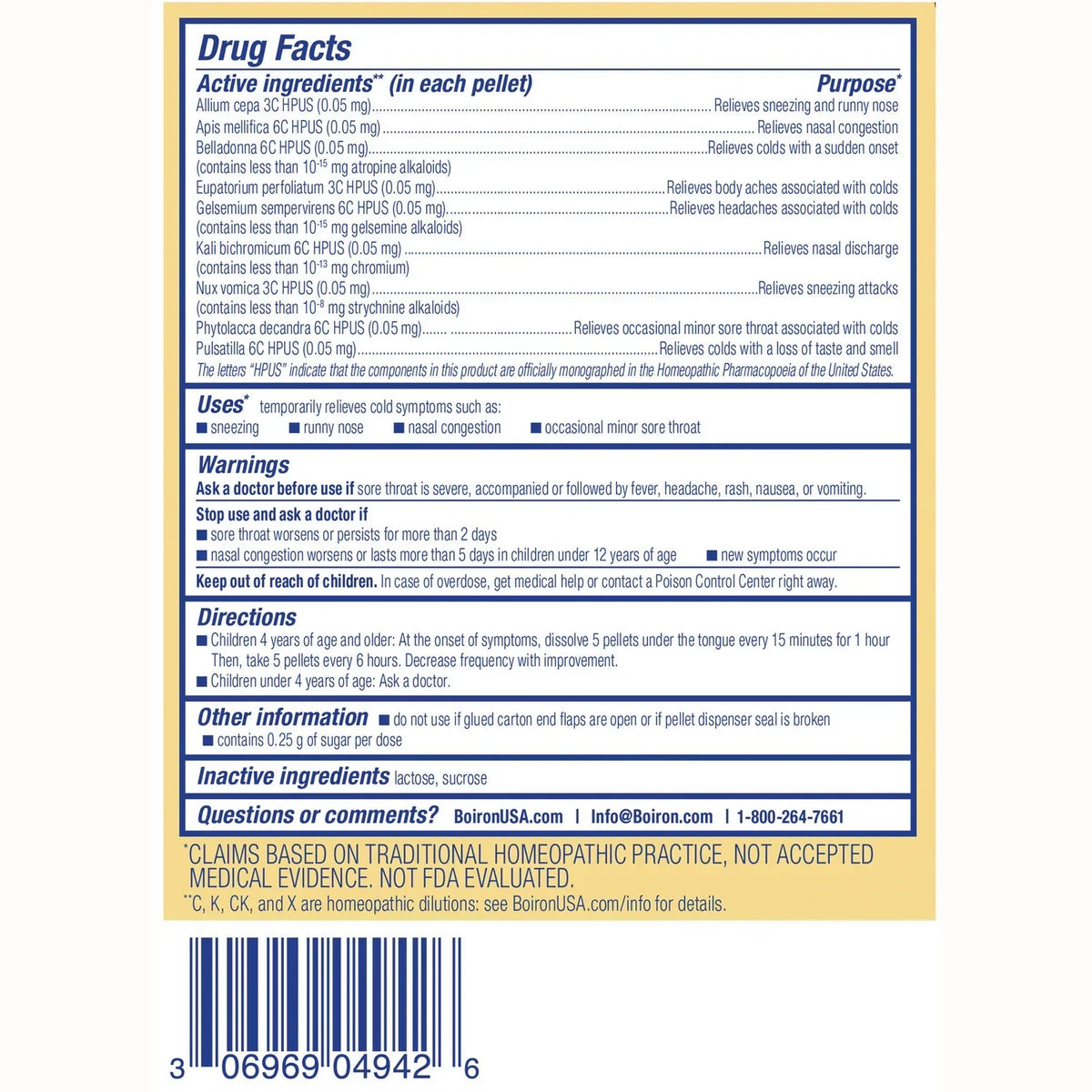 ColdCalm Kids Meltaway Pellets - 2 Tubes