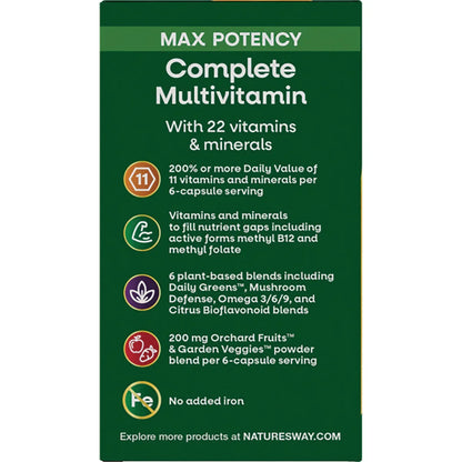 Alive! Max 6 Potency Adult Complete Multivitamin - No Added Iron